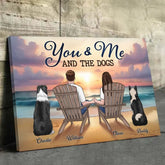 You And Me And The Fur Babies - Dog & Cat Personalized Custom Horizontal Canvas - Gift For Pet Owners. Pet Lovers