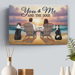 You And Me And The Fur Babies - Dog & Cat Personalized Custom Horizontal Canvas - Gift For Pet Owners. Pet Lovers