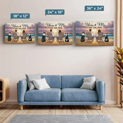 You And Me And The Fur Babies - Dog & Cat Personalized Custom Horizontal Canvas - Gift For Pet Owners. Pet Lovers