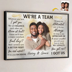Custom Photo We Will Balance Each Other Out - Couple Personalized Custom Horizontal Poster - Gift For Husband Wife. Anniversary