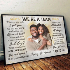 Custom Photo We Will Balance Each Other Out - Couple Personalized Custom Horizontal Poster - Gift For Husband Wife. Anniversary