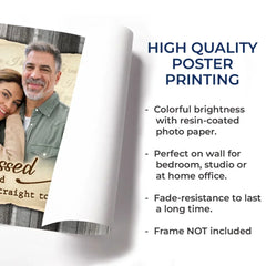 Custom Photo God Blessed The Broken Road That Led Me Straight To You - Couple Personalized Custom Horizontal Poster - Gift For Husband Wife. Anniversary