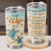 Two Turtles. One Heart - Couple Personalized Custom Tumbler - Gift For Husband Wife. Anniversary