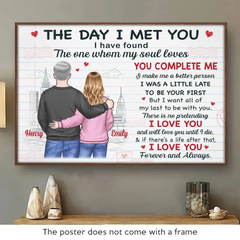 You Complete Me - Couple Personalized Custom Horizontal Poster - Gift For Husband Wife. Anniversary