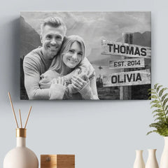 Custom Photo In Your Arms. I've Found My Home - Couple Personalized Custom Horizontal Canvas - Gift For Husband Wife. Anniversary