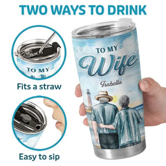 The Best Thing To Hold Onto In Life Is Each Other - Couple Personalized Custom Tumbler - Gift For Husband Wife. Anniversary