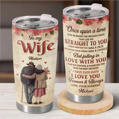Soulmates From The Start. Bound By The Heart - Couple Personalized Custom Tumbler - Gift For Husband Wife. Anniversary