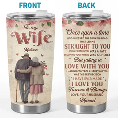Soulmates From The Start. Bound By The Heart - Couple Personalized Custom Tumbler - Gift For Husband Wife. Anniversary