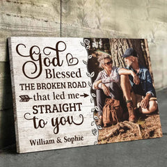 Custom Photo With You. I Am Home - Couple Personalized Custom Horizontal Canvas - Gift For Husband Wife. Anniversary