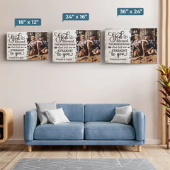 Custom Photo With You. I Am Home - Couple Personalized Custom Horizontal Canvas - Gift For Husband Wife. Anniversary