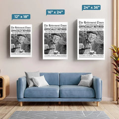 Custom Photo Officially Retired - Personalized Custom Vertical Canvas - Appreciation. Retirement Gift For Coworkers. Work Friends. Colleagues. Family Members