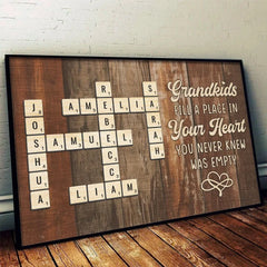 The Heartfelt Bond Between Grandparents And Kids - Family Personalized Custom Horizontal Poster - Gift For Grandma. Grandpa. Grandkid