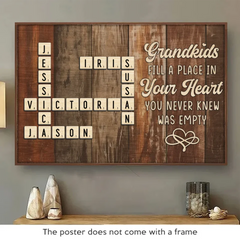 The Heartfelt Bond Between Grandparents And Kids - Family Personalized Custom Horizontal Poster - Gift For Grandma. Grandpa. Grandkid