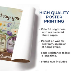 God Says You Are - Family Personalized Custom Horizontal Poster - Gift For Yourself. Best Friends. Siblings. Family Members
