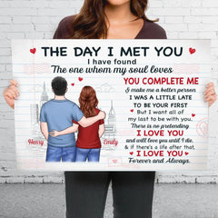 You Complete Me. Always And Forever - Couple Personalized Custom Horizontal Canvas - Gift For Husband Wife. Anniversary