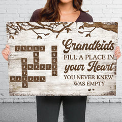 Life Is Sweeter With Grandchildren - Family Personalized Custom Horizontal Canvas - Gift For Grandma. Grandpa. Grandkid