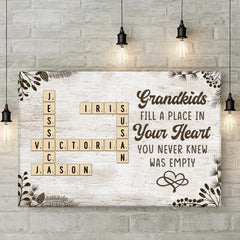 Grandchildren Are The Sunshine Of Life - Family Personalized Custom Horizontal Canvas - Gift For Grandma. Grandpa. Grandkid
