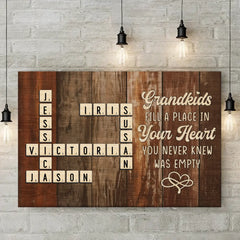 A Grandchild Is Love Made Visible - Family Personalized Custom Horizontal Canvas - Gift For Grandma. Grandpa. Grandkid