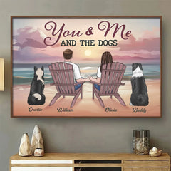 Pawsitively In Love - Couple Personalized Custom Horizontal Poster - Gift For Husband Wife. Anniversary