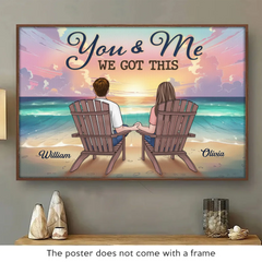Our Hearts Beat As One - Couple Personalized Custom Horizontal Poster - Gift For Husband Wife. Anniversary