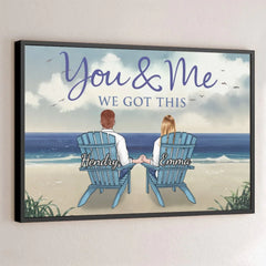 You're My Happy Place - Couple Personalized Custom Horizontal Poster - Gift For Husband Wife. Anniversary