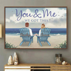 You're My Happy Place - Couple Personalized Custom Horizontal Poster - Gift For Husband Wife. Anniversary