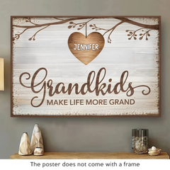 A Grandchild Is A Tree Of Life. Nurtured By Generations - Family Personalized Custom Horizontal Poster - Gift For Mom. Grandma