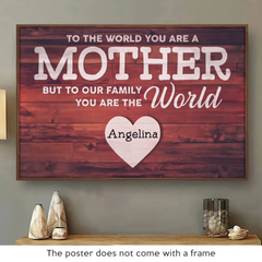 Mom Is The World's Most Beautiful Place - Family Personalized Custom Horizontal Poster - Gift For Mom