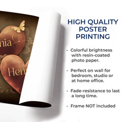 Together. Our Hearts Create A Love Story - Couple Personalized Custom Horizontal Poster - Gift For Husband Wife. Anniversary