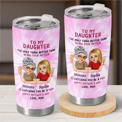 Watching You Nurture And Love Is Truly Inspiring - Family Personalized Custom Tumbler - Gift For Mom. Daughter