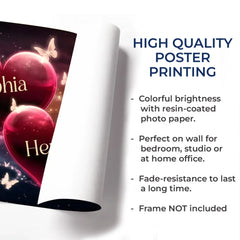 Two Hearts. One Soul - Couple Personalized Custom Horizontal Poster - Gift For Husband Wife. Anniversary