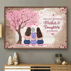 Linked By Love. Forever And Always - Family Personalized Custom Horizontal Poster - Gift For Mom
