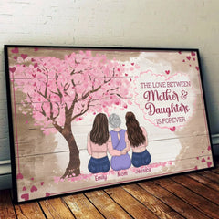 Linked By Love. Forever And Always - Family Personalized Custom Horizontal Poster - Gift For Mom