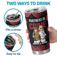 Best Partners In Crime - Bestie Personalized Custom Tumbler - Gift For Best Friends. BFF. Sisters