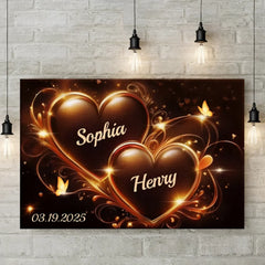 Endless Love. Endless Us - Couple Personalized Custom Horizontal Canvas - Gift For Husband Wife. Anniversary