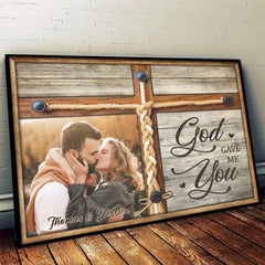 Custom Photo Together. We Fulfill Each Other's Hearts - Couple Personalized Custom Horizontal Poster - Gift For Husband Wife. Anniversary