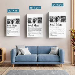 Custom Photo Soulmates. Always - Couple Personalized Custom Vertical Canvas - Gift For Husband Wife. Anniversary