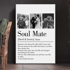Custom Photo Soulmates. Always - Couple Personalized Custom Vertical Canvas - Gift For Husband Wife. Anniversary