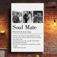 Custom Photo Soulmates. Always - Couple Personalized Custom Vertical Canvas - Gift For Husband Wife. Anniversary