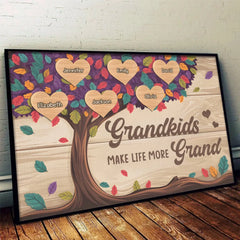 A Garden Of Love Grows In A Grandma's Heart - Family Personalized Custom Horizontal Poster - Gift For Grandma. Grandpa. Grandkid