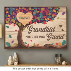 A Garden Of Love Grows In A Grandma's Heart - Family Personalized Custom Horizontal Poster - Gift For Grandma. Grandpa. Grandkid