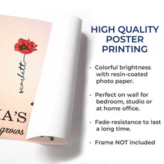 When Love Grows Here - Family Personalized Custom Horizontal Poster - Gift For Mom. Grandma