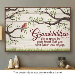 Grandchildren Are The Joy Of Our Hearts - Family Personalized Custom Horizontal Poster - Gift For Grandma. Grandpa. Grandkid