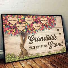 Grandkids Complete Your Heart - Family Personalized Custom Horizontal Poster - Gift For Grandma. Grandpa. Grandkid
