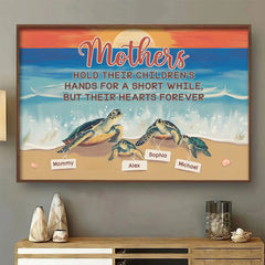 Her Love. Like A Turtle's Shell. Is Always There To Protect - Family Personalized Custom Horizontal Poster - Gift For Mom