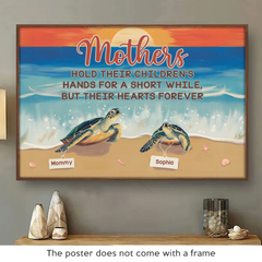 Her Love. Like A Turtle's Shell. Is Always There To Protect - Family Personalized Custom Horizontal Poster - Gift For Mom