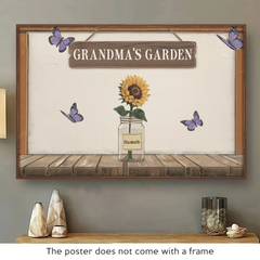 She Plants Seeds Of Love And Watches Her Family Bloom - Family Personalized Custom Horizontal Poster - Gift For Mom. Grandma