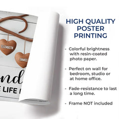 Grandkids Are The Heart Of A Family - Family Personalized Custom Horizontal Poster - Gift For Mom. Grandma