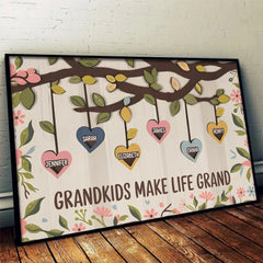 In Every Heart. A Family's Love - Family Personalized Custom Horizontal Poster - Gift For Mom. Grandma