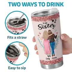 The Sister Of My Soul - Bestie Personalized Custom Tumbler - Gift For Best Friends. BFF. Sisters